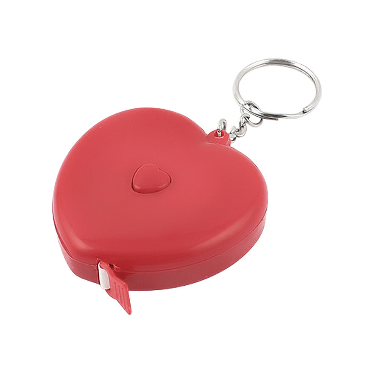 HAT1210 Keychain Portable Retractable Ruler Heart-shaped Tape Measure