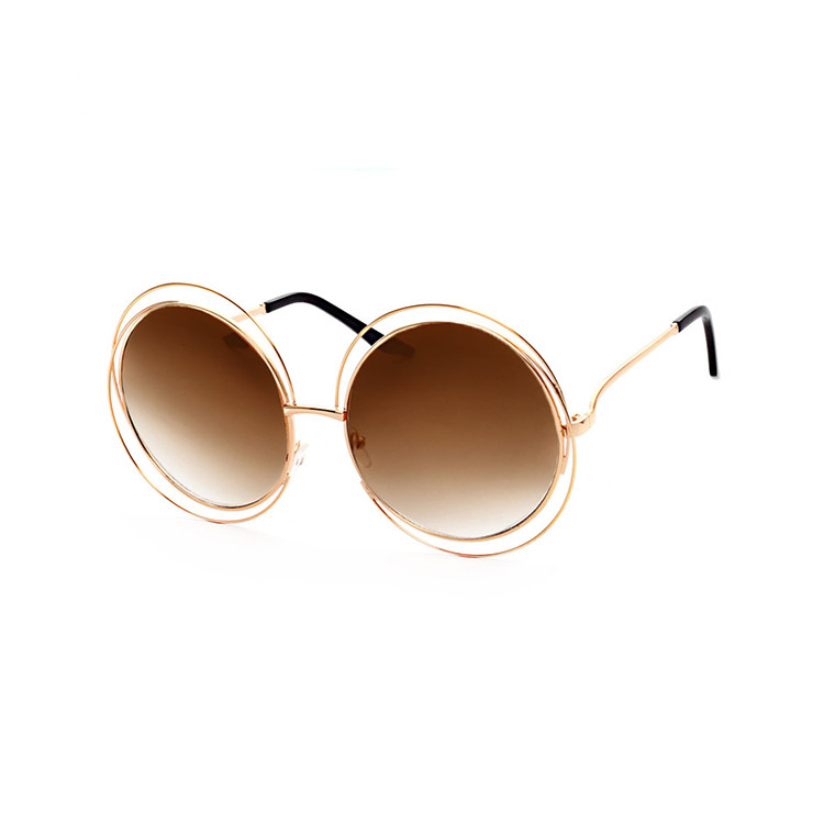 SUS1126 Retro Round Metal Frame Lady Sunglasses