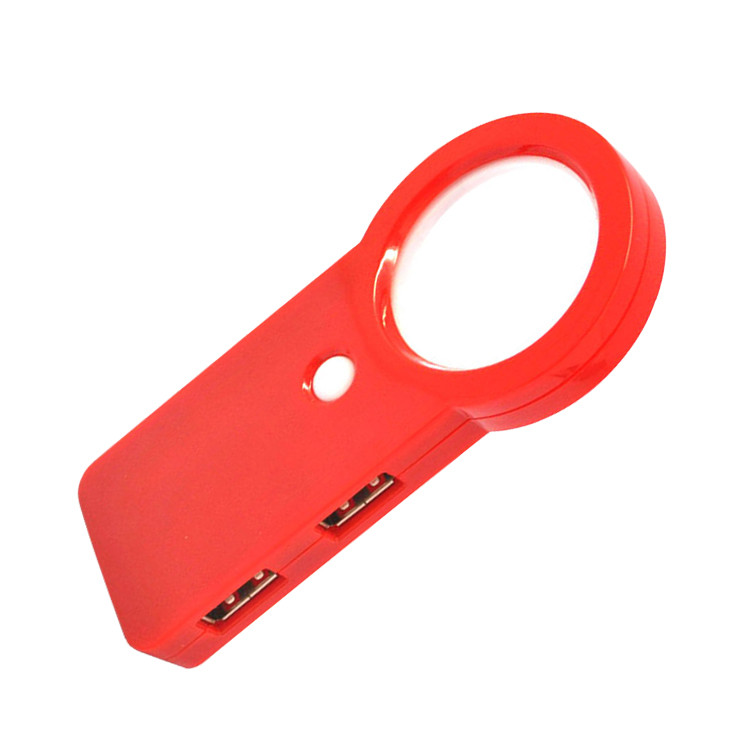 ELB1133 4 Ports USB Hub with Magnifier and LED Cash Check Lamp