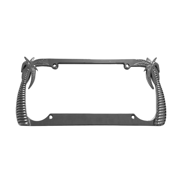 HAA1210 Metal Chrome Plated Palm Tree License Plate Frame
