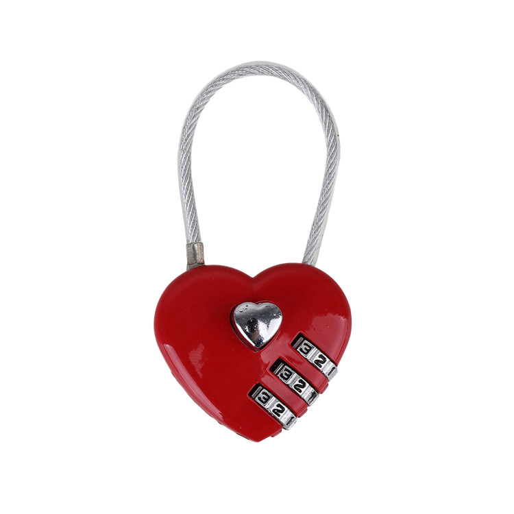 SUR1127 Heart-shaped Travel Luggage Padlock