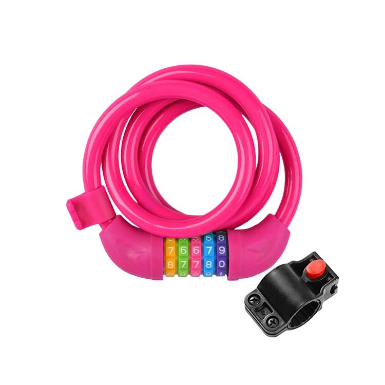 SUE1352 5-digit Coiling Bike Cable Lock with Mounting Bracket