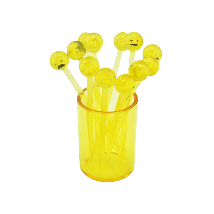 HAD1233 12-piece Acrylic Fruit Fork Set with Cup