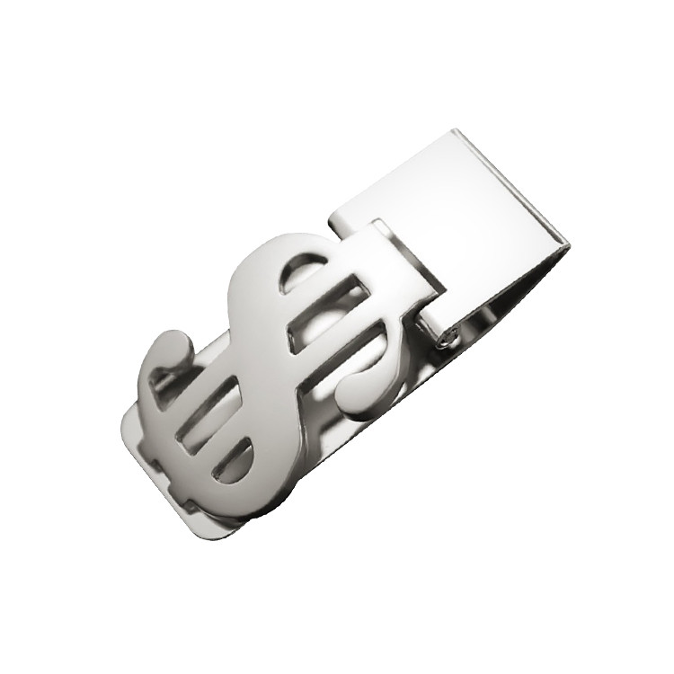 HAW1264 Dollar Sign Shape Stainless Steel Metal Money Clip