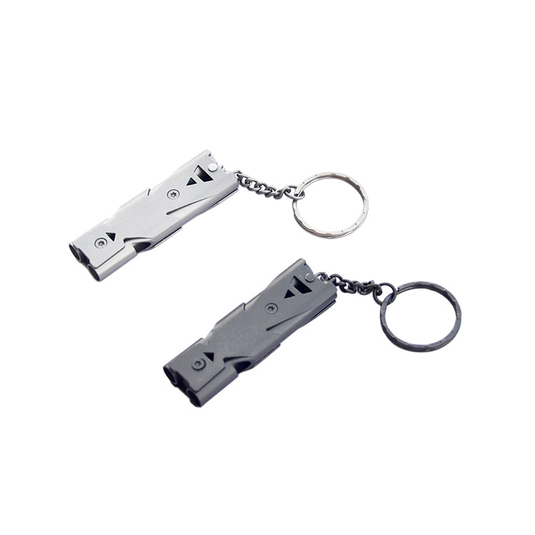 SUC1374 Dual-tunnels Stainless Emergency Whistle
