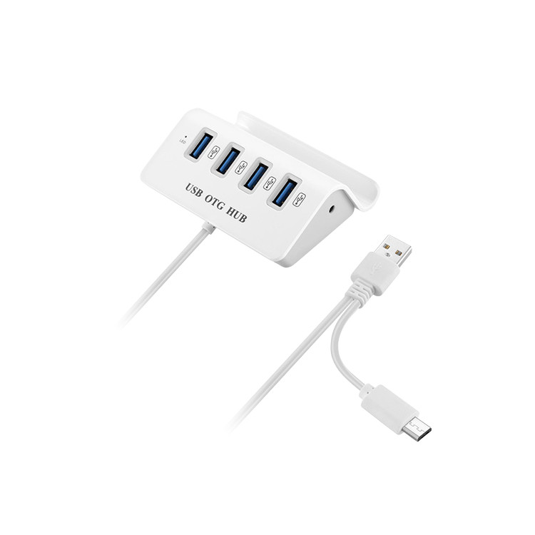 ELB1149 Multi-functional 4 Port USB 2.0 OTG Hub with Phone Stand
