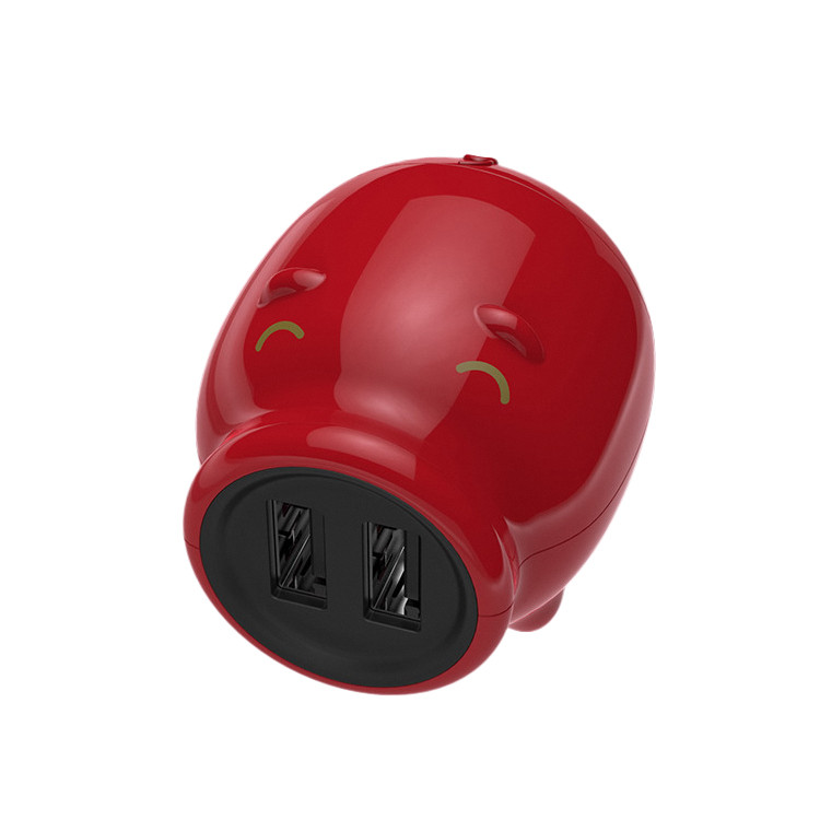 ELC1229 Adorable Piggy Dual-port Charger Adapter