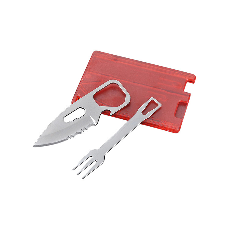 SUC1379 EDC Multi-functional Card Knife with Pocket Fork Tool