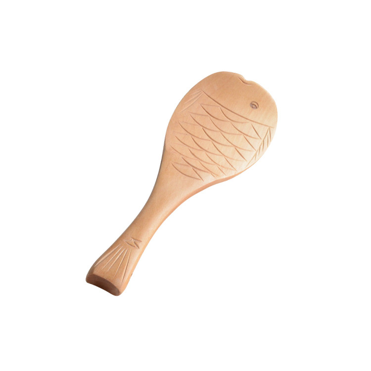 HAC1506 Japanese Fish-shaped Carving Wooden Rice Paddle