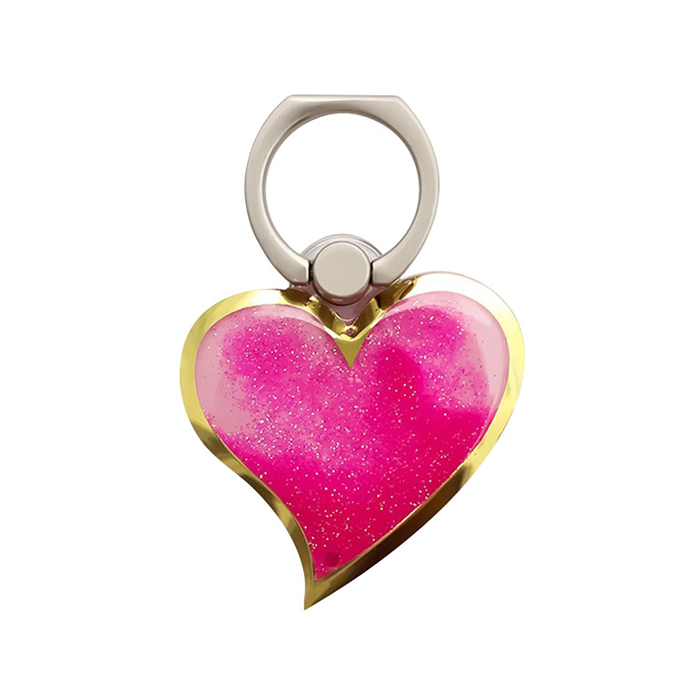 ELA1308 Glitter Quicksand Heart Phone Ring Holder