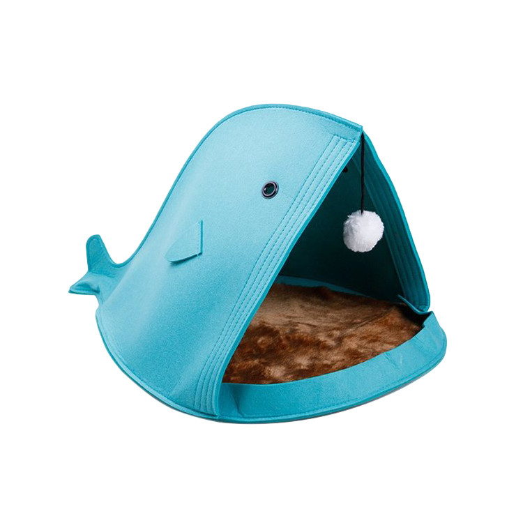 HAP1300 Foldable Shark Shaped Felt Pet Nest