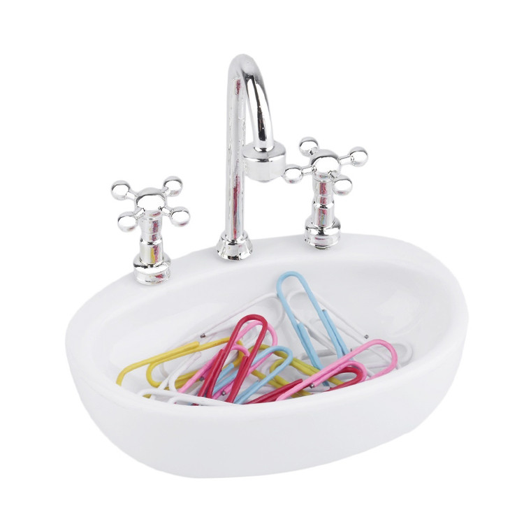 FPE1426 Magnetic Wash Basin Shape Desk Holder with Paper Clip
