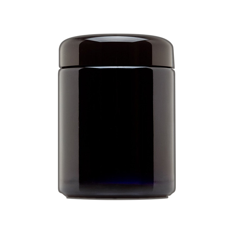 HAC1684 8OZ Black Ultraviolet Glass Screw Top Jar