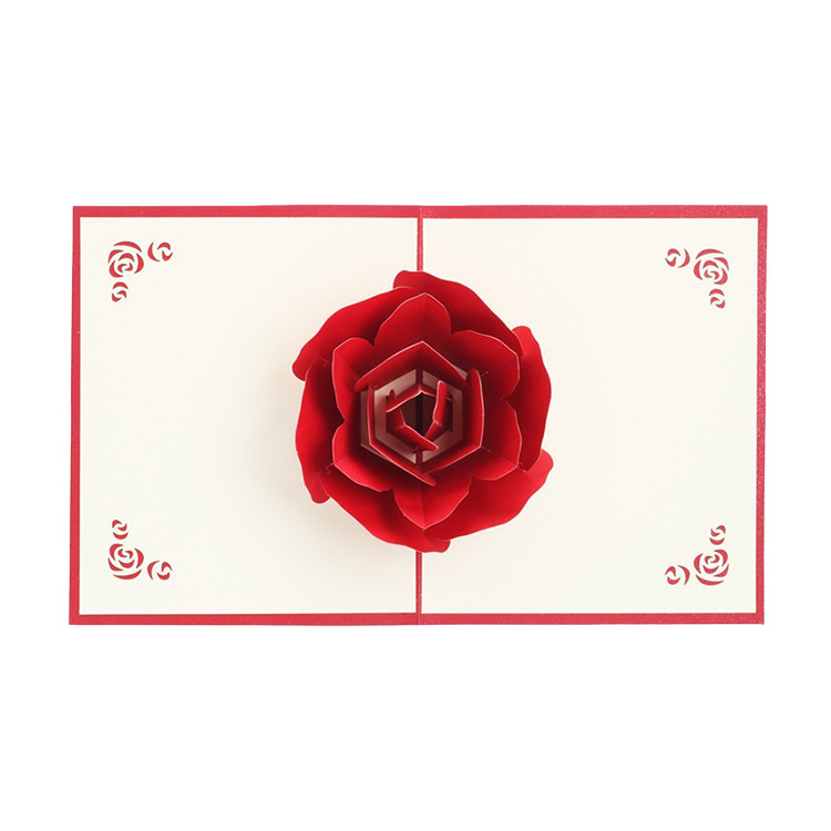 BWN1200 Pop-up Rose Paper Cut Greeting Card