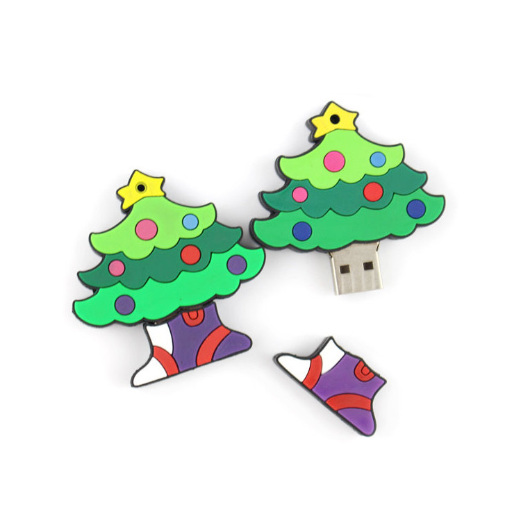 ELS1117 Christmas Tree PVC USB Flash Drive 2GB