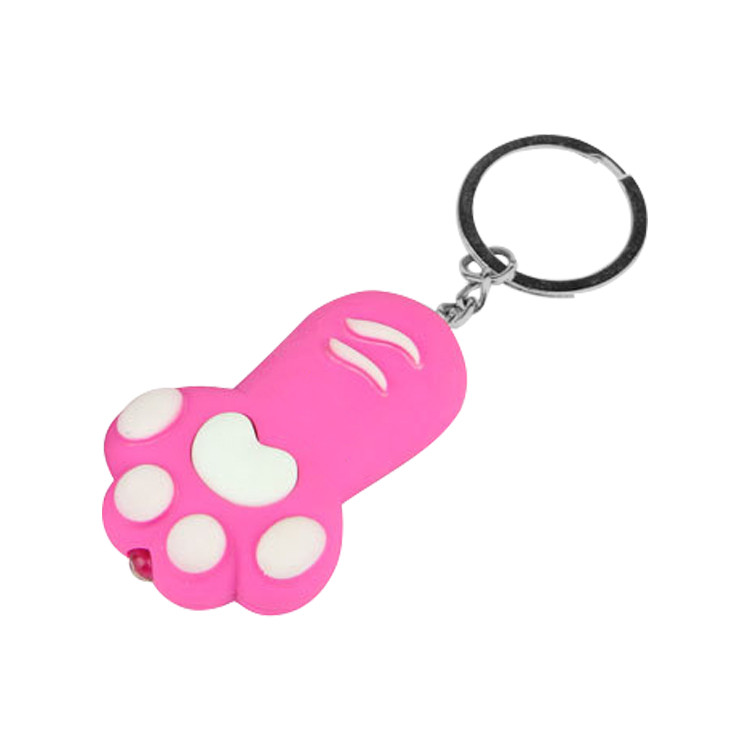 BWR1249 Cat Paw LED Light Sound Keychain