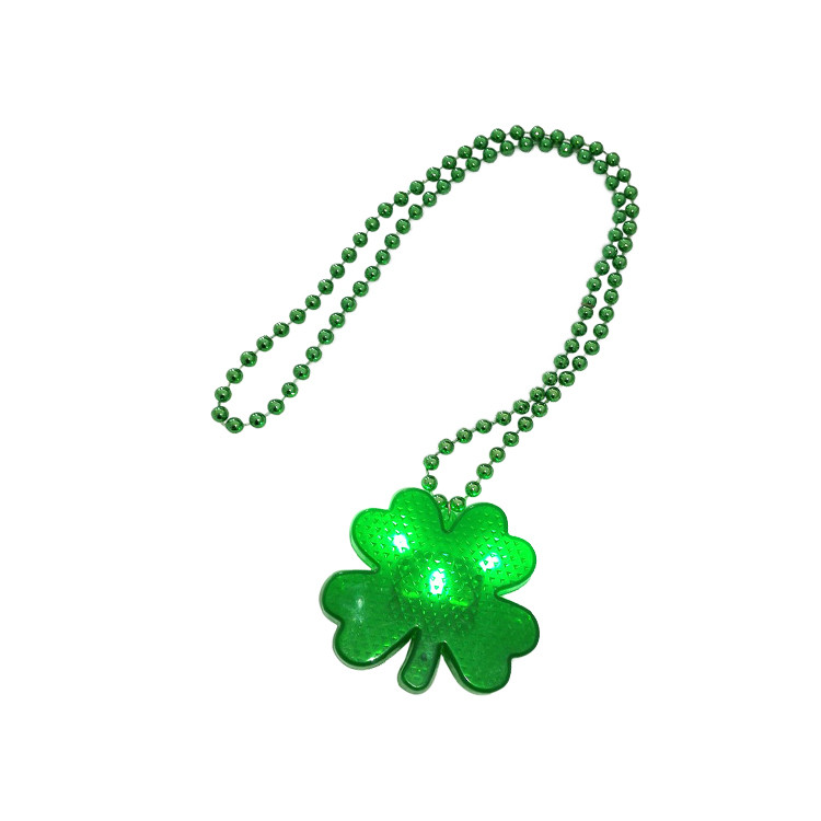 BWR1264 Blinking Beads Shamrock Necklace
