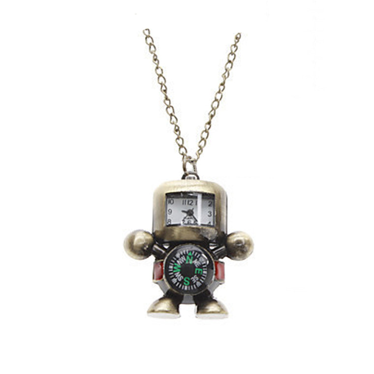 SUE1744 Robot Compass Pocket Watch