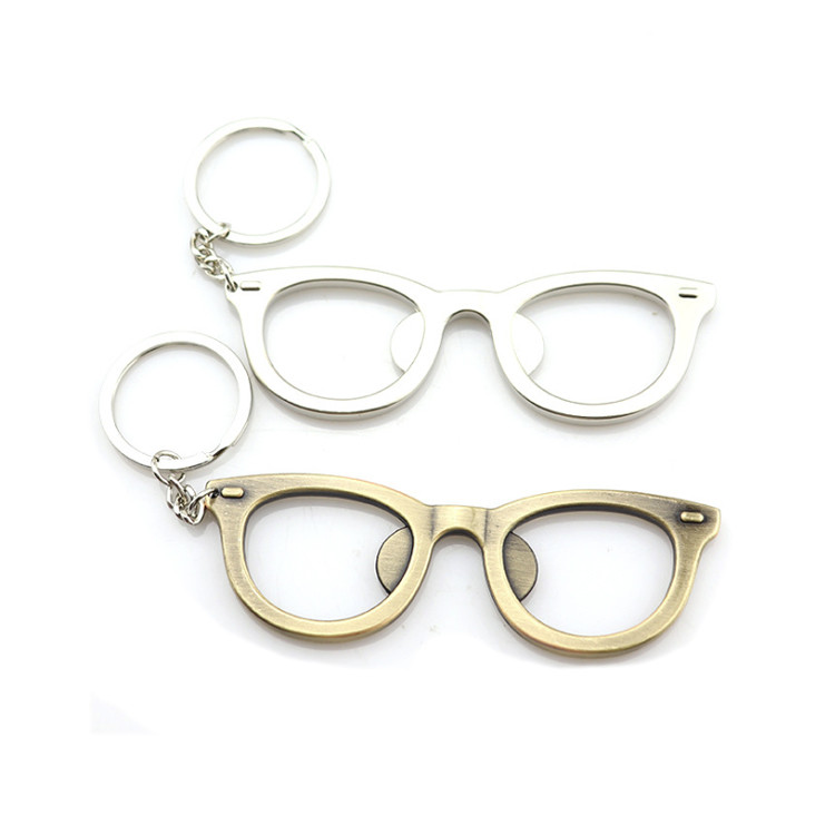 HAO1410 Glasses Shape Zinc Alloy  Bottle Opener Keychain