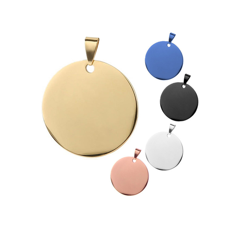 HAP1513 Stainless Steel Round Dog Tag