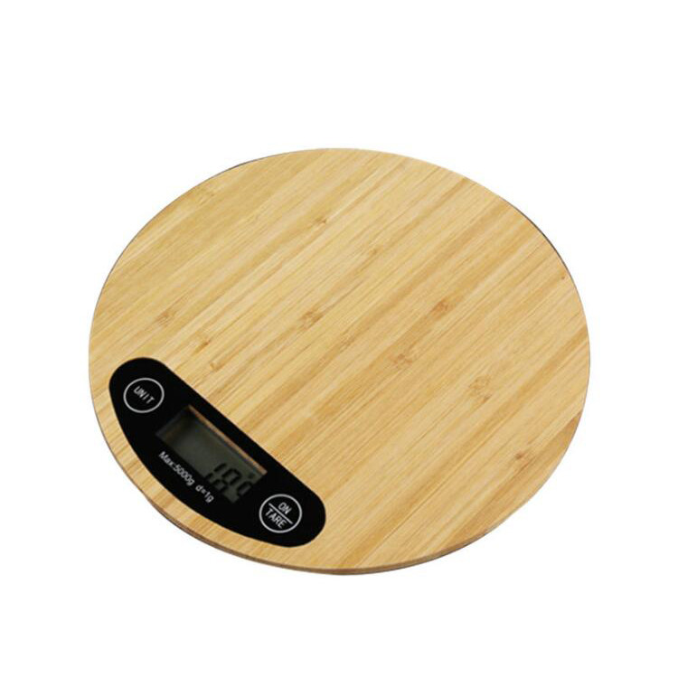 HAC2004 Bamboo Panel Round Digital Scale