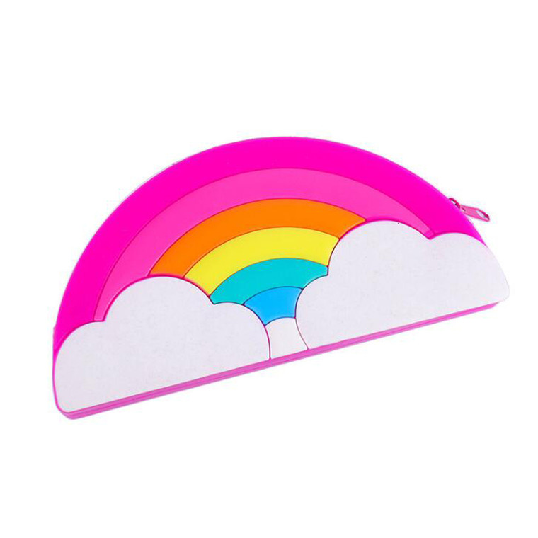 OFF2009 Large Capacity Rainbow Shape Silicone Pencil Case