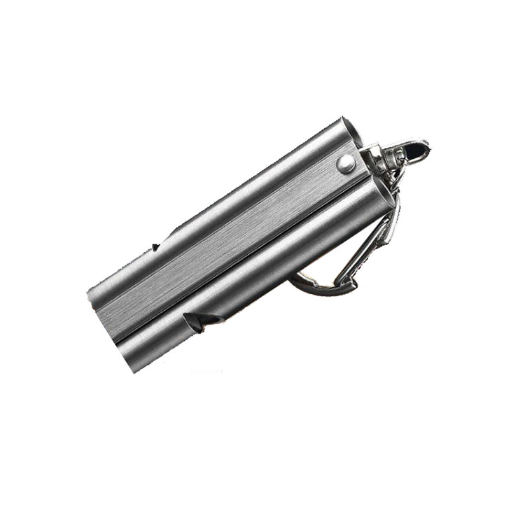 SPO2010 Outdoor Survival Stainless Steel Double Tube Whistle