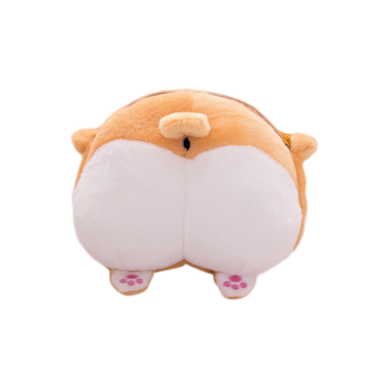 SPO2032 Corgi Ass Cute Shape Plush Messenger Bag
