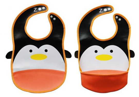 BWB1139 Penguin Baby Bibs With Pocket