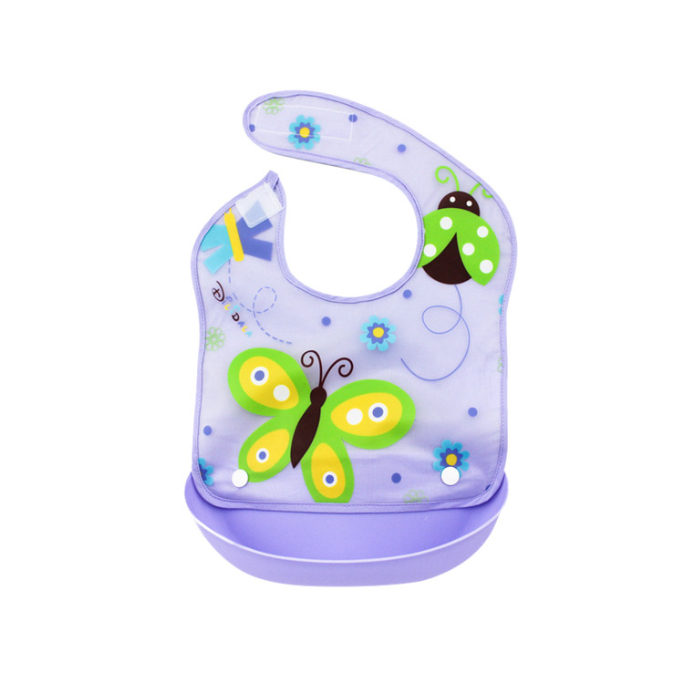 BWB1168 Food Catcher Baby Bibs With Magic Tape