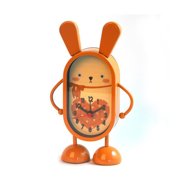 HOM3041 Cute Rabbit Ear Metal Alarm Clock
