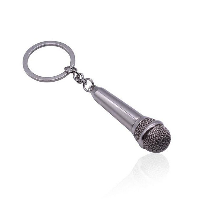 HOM3189 Microphone Shape Zinc Alloy Keychain