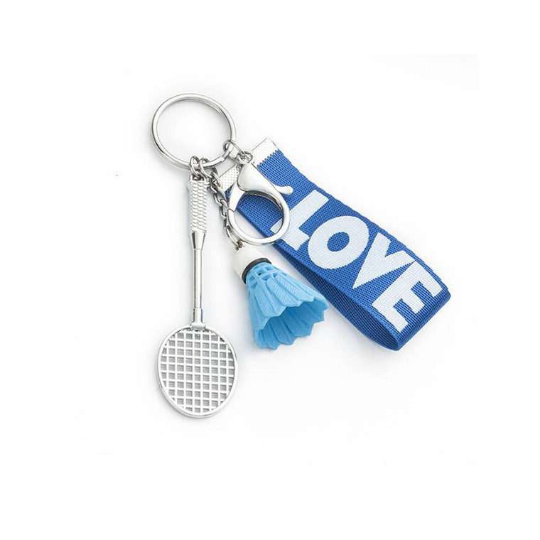HOM3194 Creative Badminton Metal Keychain