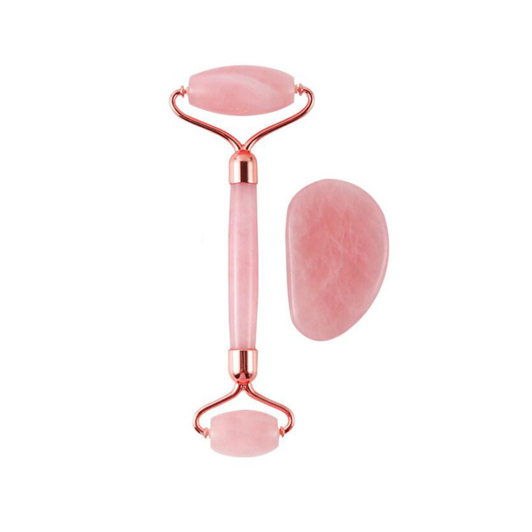 HOM3380 Pink Crystal Jade Facial Massager Set