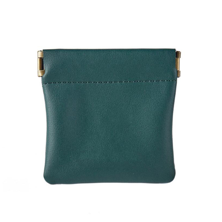 HOM3386 Leather Squeeze Coin Purse Pouch 