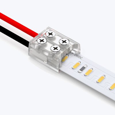 Create a quick and secure connection with the screw terminal connectors with no wire to connect LED strips to a wire.