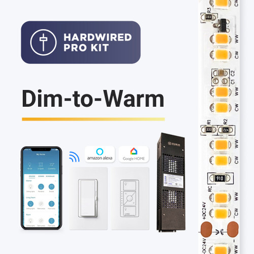  Dim-to-Warm - Hardwired Wall Dimmer Pro Strip Light Kit