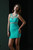 Atina Collection Turquoise Beaded Neckline Bodicon Dress