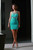 Atina Collection Turquoise Beaded Neckline Bodicon Dress