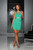 Atina Collection Turquoise Beaded Neckline Bodicon Dress