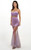 Elsa Lavender Beaded Crop top two piece sheer panel dress