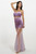 Elsa Lavender Beaded Crop top two piece sheer panel dress