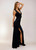 Gatsby romance Black Beaded Straps Lace Dress with StrappyBack