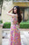 Atina Luxe Coachella Pink kaleidoscope floral print maxi dress Hand Crafted