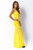 Yellow Belle beaded Sheer neckline pleated bodice gown  Yellow Belle beaded Sheer neckline pleated bodice gown