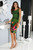 Emerald Green Flower print Knee Length Pencil Dress