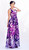 Atina Luxe Purple Tropical Animal Print Maxi Dress