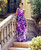 Atina Luxe Purple Hand Crafted Tropical Animal Print Maxi Dress
