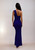 Blue mermaid One Shoulder Tiered Evening Dress