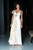Atina Collection Princess White beaded waist ruffled Evening Dress 